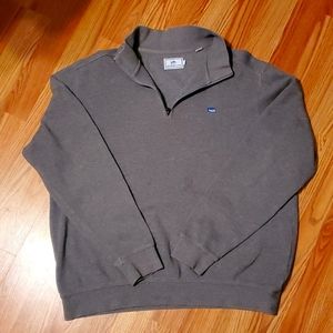 mens large Southern Tide Grey quarterzip cotton pullover